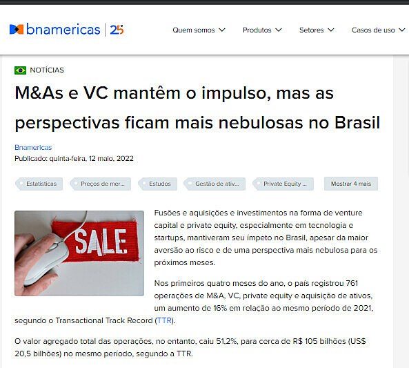 M&As e VC mantm o impulso, mas as perspectivas ficam mais nebulosas no Brasil